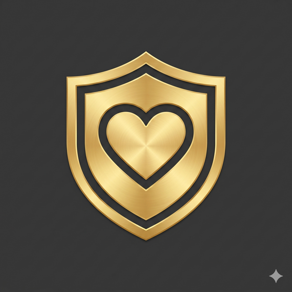 Gold shield icon representing Safety as the foundation of The Compassion Framework.